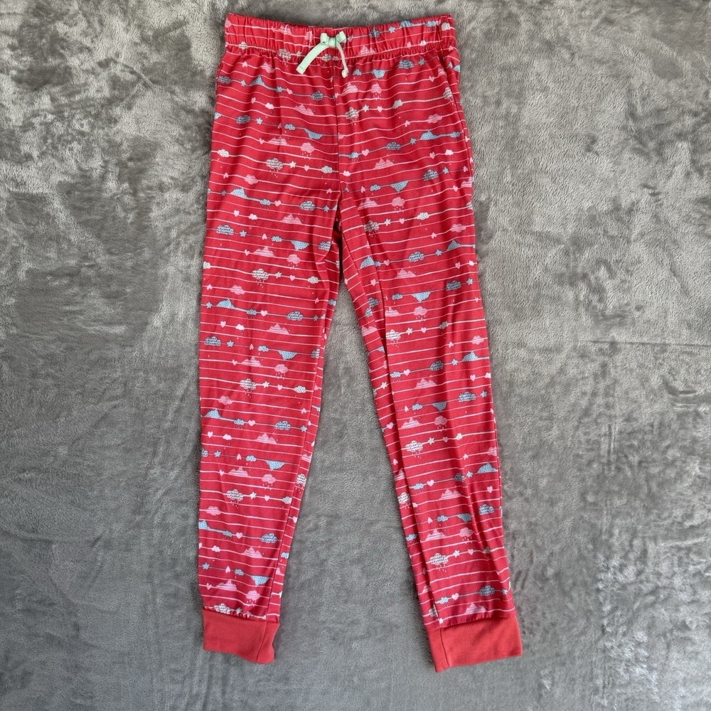 Eddie Bauer Girls Pajama Pants Coral Cloud Print 10/12 Soft Lounge